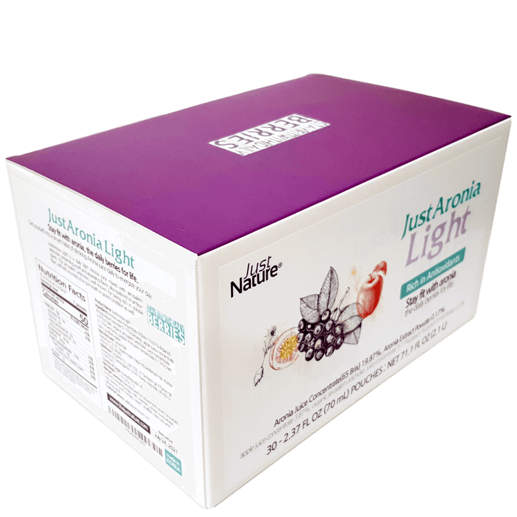 Tasty Daily Aronia Juice JustAronia Light 3Pack, 30Pouches of 2.37 Fl Oz (70ml)