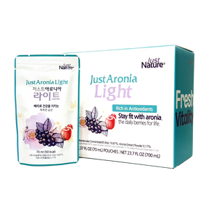 Tasty Daily Aronia Juice JustAronia Light Single Pack, 10Pouches of 2.37 Fl Oz (70ml)