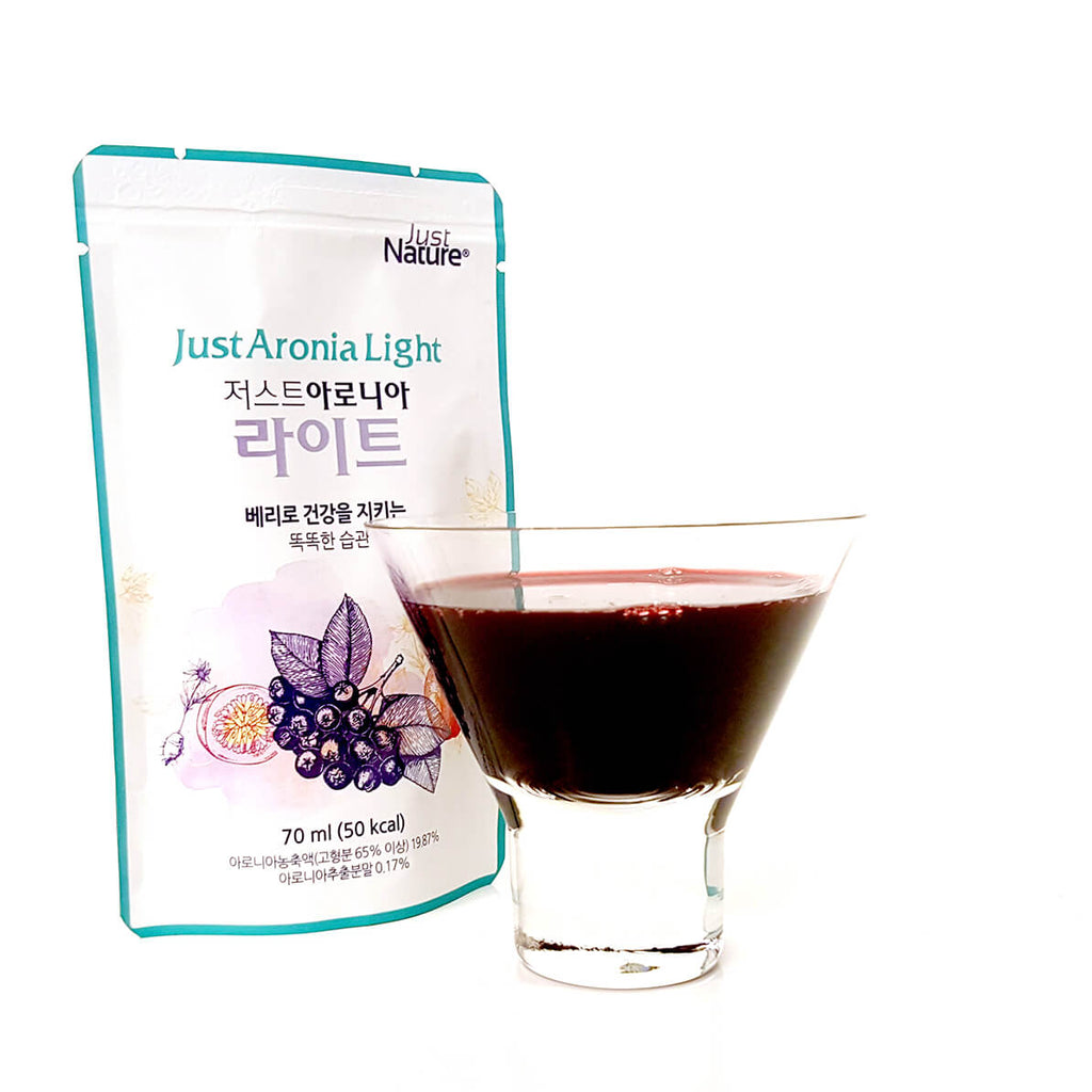 Tasty Daily Aronia Juice JustAronia Light Single Pack, 10Pouches of 2.37 Fl Oz (70ml)